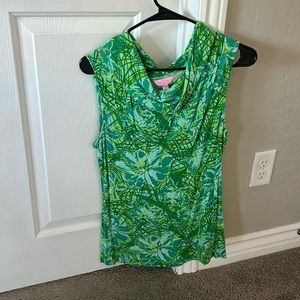 Lilly Pulitzer cowl neck sleeveless shirt size medium